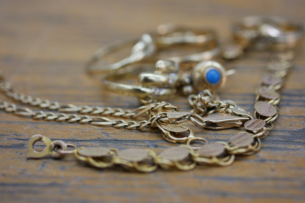 Beispiel für Altgold, welches für Ringe in Zahlung gegeben wurde.